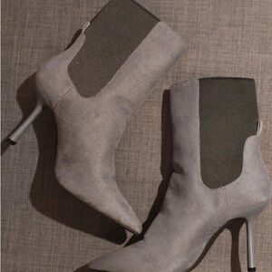 Chic Gray Heeled Boots for Women